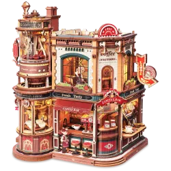 3D Miniatuurmaja komplekt, Dream Coffee Factory, robotime, EAB02