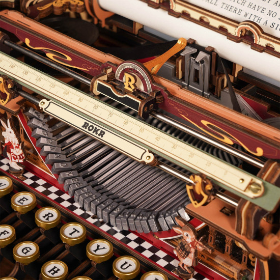 3D Wooden Puzzles, Mechanical Typewriter (Magic Version), robotime, LK703C