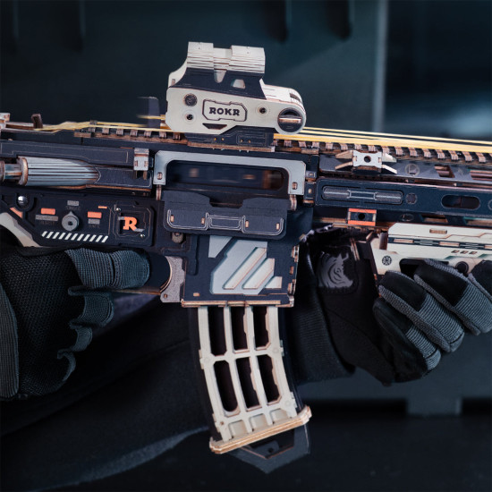 Medinė 3D dėlionė, M416 Carbine, robotime, LQB02