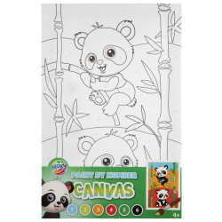 Paint by number on canvas, 29.7×19.5 cm, panda, Moxy, 150134-4