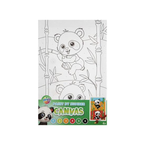 Paint by number on canvas, 29.7×19.5 cm, panda, Moxy, 150134-4