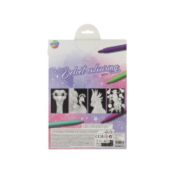 Aksominis spalvinimas A4, 4 lapai, strutis, Moxy, 150139/1