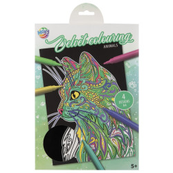 Velvet colouring A4, 4 sheets, cat, Moxy, 150139/3