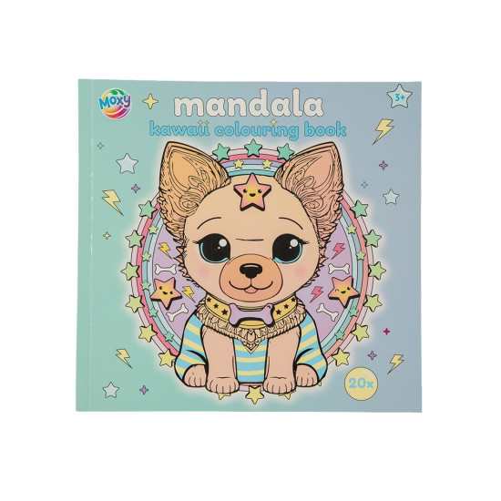 Mandalas kawaii krāsojamā grāmata, 20 lapas, 21,8×21 cm, suņi, Moxy, 150150/D