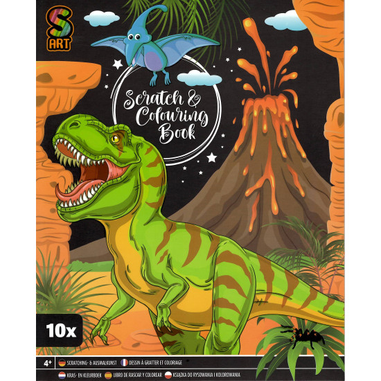 Raaputus ja väritys, dinosaurus, 10 arkkia, 21×26 cm, Grafix, 220018/3