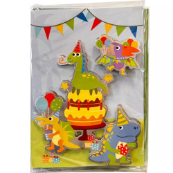 3D greeting card Dinosaur Party, 23×16 cm, Grafix, CARD 2