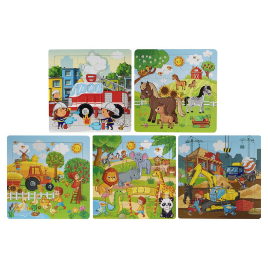 Wooden puzzle, 9 pieces, 15×15 cm, Moxy, 400090