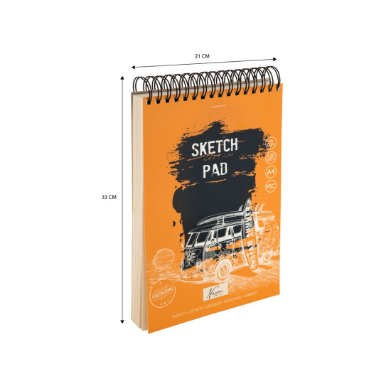 Sketch pad A4, 120 sheets, 90 g/m², Nassau, AR0313/GE