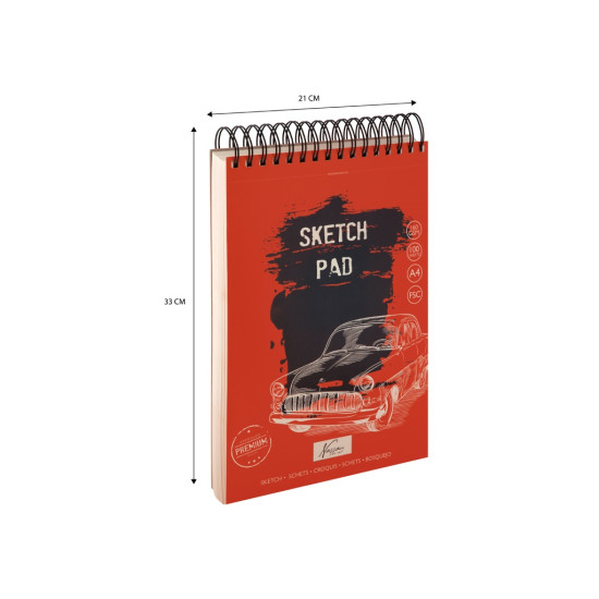 Sketch pad A4, 100 sheets, 160 g/m², Nassau, AR0314/GE