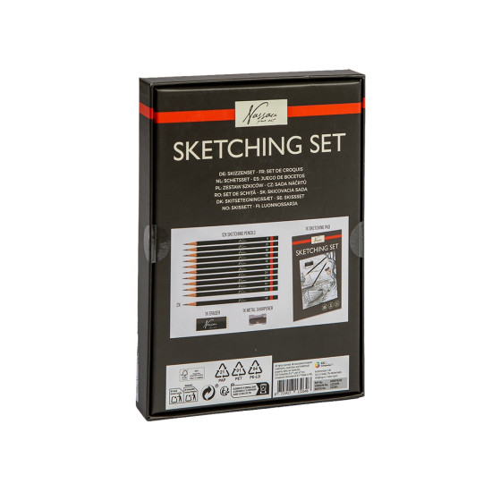 Sketching box, 15 pcs, Nassau, AR0976/GE