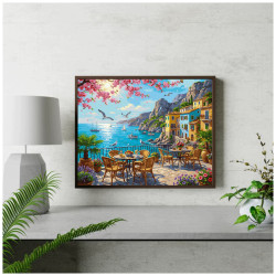 Paint by numbers, Coastal Terrace with Sea View, 40x50, Oh-art, ANG1147