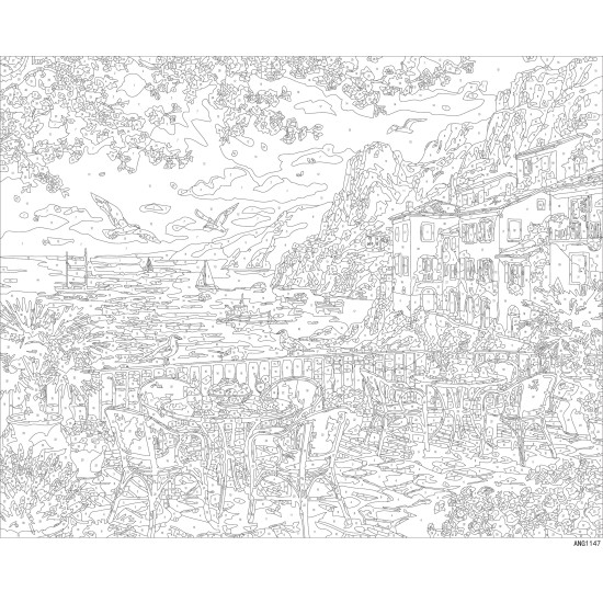 Paveikslas pagal numerius, Terasa prie jūros, 40x50, Oh-art, ANG1147