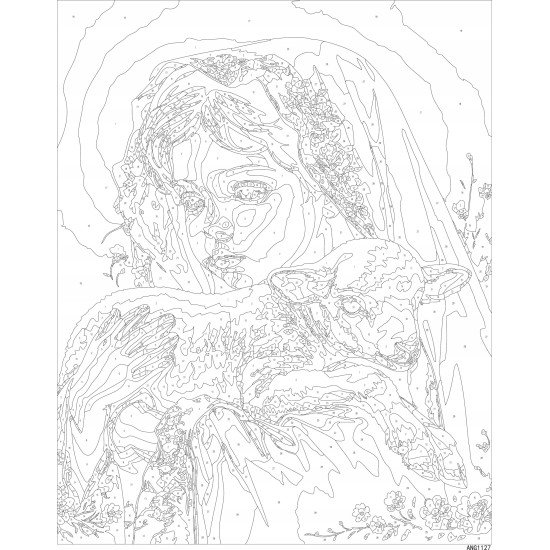 Paint by numbers, Girl with a lamb, 40x50, Oh-art, ANG1127