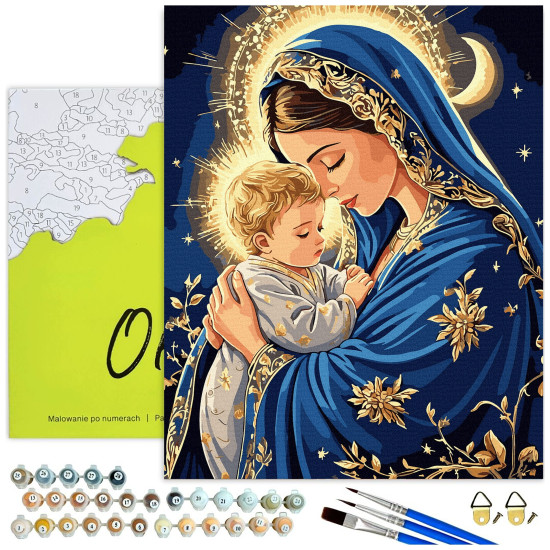 Glezna pēc numuriem, Jaunava Marija ar Jēzus bērniņu, 40x50, Oh-art, ANG1132