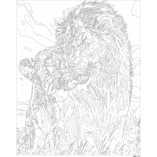 Картина по номерам, Лев и львица, Oh-art, ANG1176