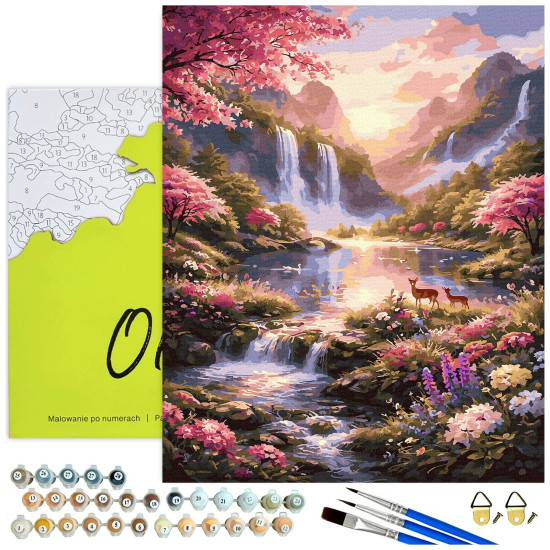 Картина по номерам, Водопад в горной долине, Oh-art, ANG1107