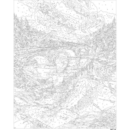 Glezna pēc numuriem, Vilciens zem ziemeļblāzmas, 40x50, Oh-art, ANG1148