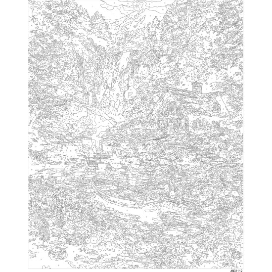 Paint by numbers, House by the waterfall, 40x50, Oh-art, ANG1112