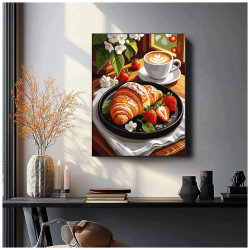 Maalimine numbrite järgi, Sarvesai ja kohv maasikatega, 40x50, Oh-art, ANG1159