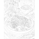 Glezna pēc numuriem, Kruasāns un kafija ar zemenēm, 40x50, Oh-art, ANG1159