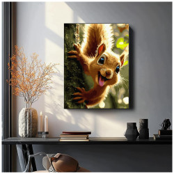 Maalimine numbrite järgi, Punane orav puul, 40x50, Oh-art, ANG1117