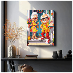 Maalimine numbrite järgi, Eakas paar tordiga, 40x50, Oh-art, ANG1161