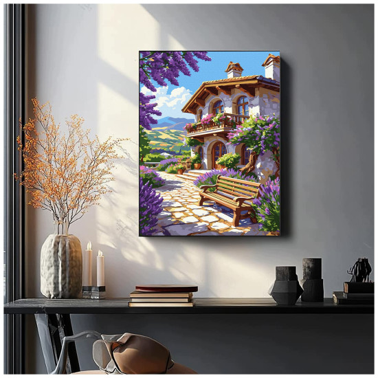 Maalimine numbrite järgi, Maja lavendliga Provansis, 40x50, Oh-art, ANG1142