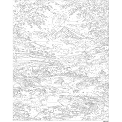 Maalimine numbrite järgi, Fuji mägi ja õitsev sakura, 40x50, Oh-art, ANG1137