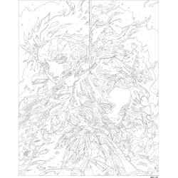 Maalimine numbrite järgi, Anime tegelased tules, 40x50, Oh-art, ANG1125