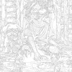 Paveikslas pagal numerius, Mergaitė su akiniais nuo saulės ir šuo, 40x50, Oh-art, ANG1128