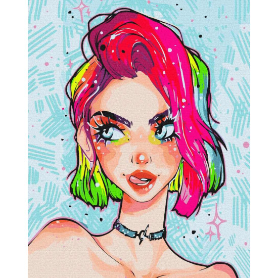 Glezna pēc numuriem 40x50 cm, Dāma grunge, Twoje-hobby, GX53389