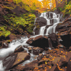 Glezna pēc numuriem 40x50 cm, Ūdenskritums rudenī, Twoje-hobby, GX53788