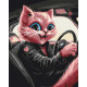 Картина по номерам 40x50 cm, Cat motorist, Twoje-hobby, GX53805
