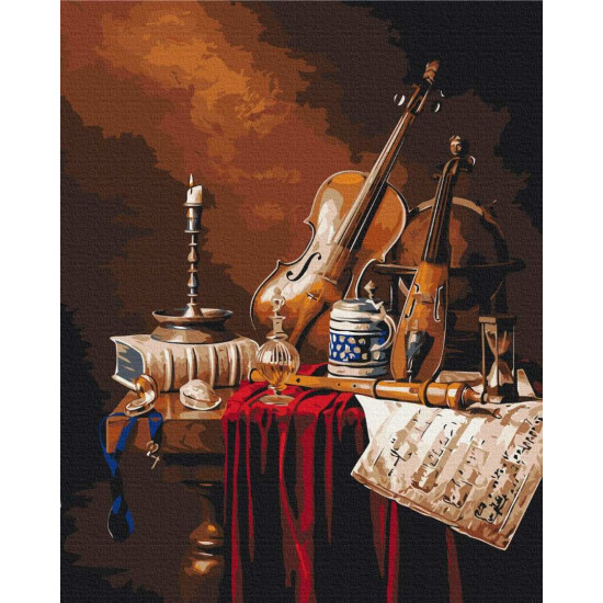 Glezna pēc numuriem 40x50 cm, Klusā daba ar vijolēm, Twoje-hobby, GX57015