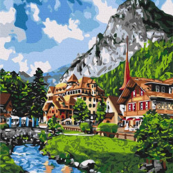 Glezna pēc numuriem 40x50 cm, Pilsētiņa kalnos, Twoje-hobby, GX57034