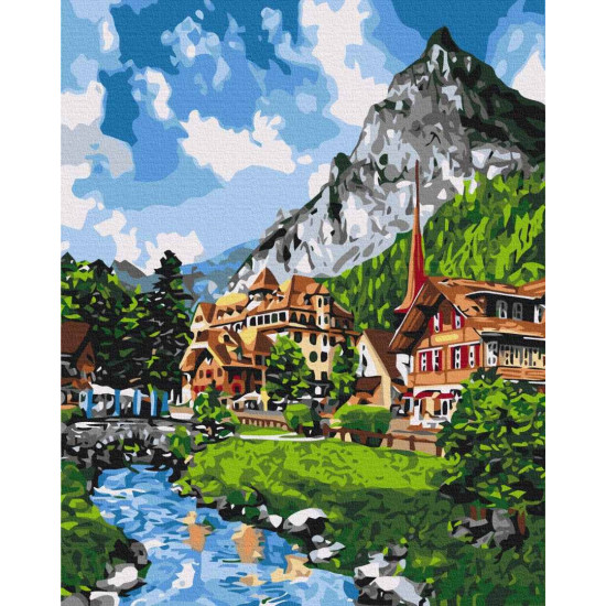 Glezna pēc numuriem 40x50 cm, Pilsētiņa kalnos, Twoje-hobby, GX57034