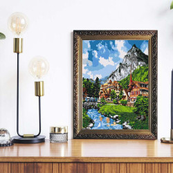 Glezna pēc numuriem 40x50 cm, Pilsētiņa kalnos, Twoje-hobby, GX57034