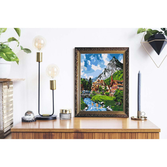 Glezna pēc numuriem 40x50 cm, Pilsētiņa kalnos, Twoje-hobby, GX57034