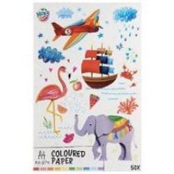 Krāsains papīrs A4, 50 loksnes, 110 gsm, Grafix, 110003
