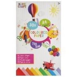 Krāsains papīrs A4, 110 Gsm, 30 loksnes, Grafix, CR0051/GE