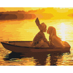 Картина по номерам 40x50 cm, Двое в лодке, Ideyka, KHO2322