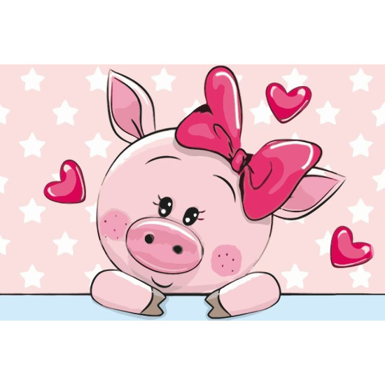 Dimanta mozaīka, Piggy in Love, 20x30, varvikas, LC007e