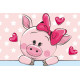 Dimanta mozaīka, Piggy in Love, 20x30, varvikas, LC007e