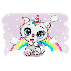 Dimanta mozaīka, Cute Unicorn Kitten, 20x30, varvikas, LC039e