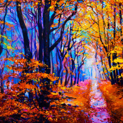 Dimanta mozaīka, Rudens meža taka, 40x50, varvikas, LG287e
