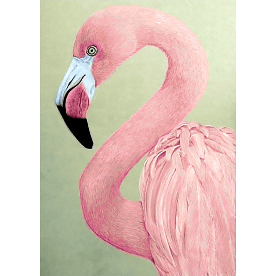 Dimanta mozaīka, Rozā Flamingo, 27x38 cm, artkatalog, WD232
