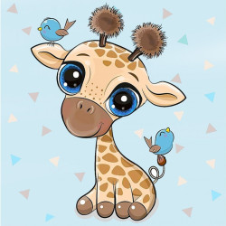 Dimanta mozaīka, Baby Giraffe, 20x20 cm, artkatalog, WD2528