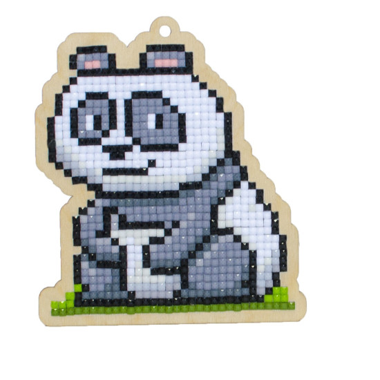 Dimanta mozaīka uz koka, magnēts, piekariņš, Panda Čakijs, Wizardi, WWP188