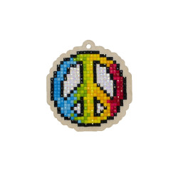 Diamond painting on wood, magnet, keychain, Hippie, Wizardi, WWP302