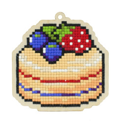 Dimanta mozaīka uz koka, magnēts, piekariņš, Cake, Wizardi, WWP394